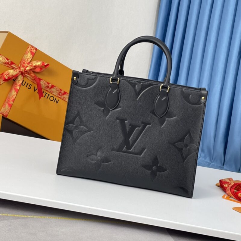 LV Onthego Tote Monogram Empreinte Grained Cowhide Leather
