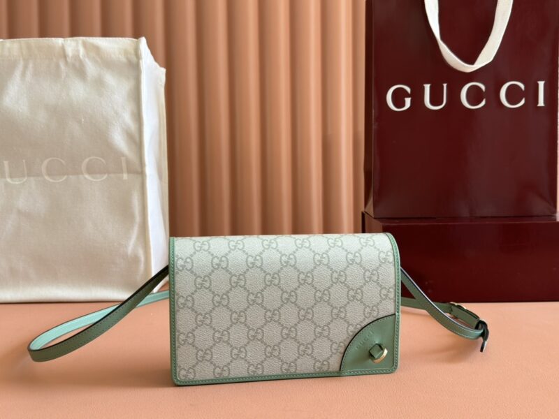 GG Emblem wallet with leather strap