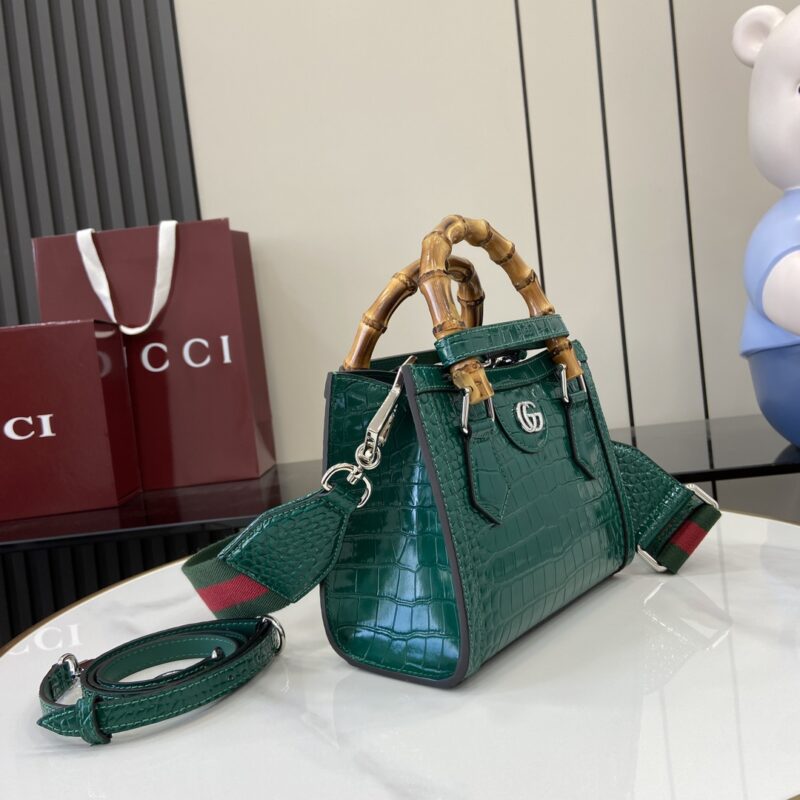 Gucci Diana Small Tote Bag Crocodile Embossed Leather - Image 6