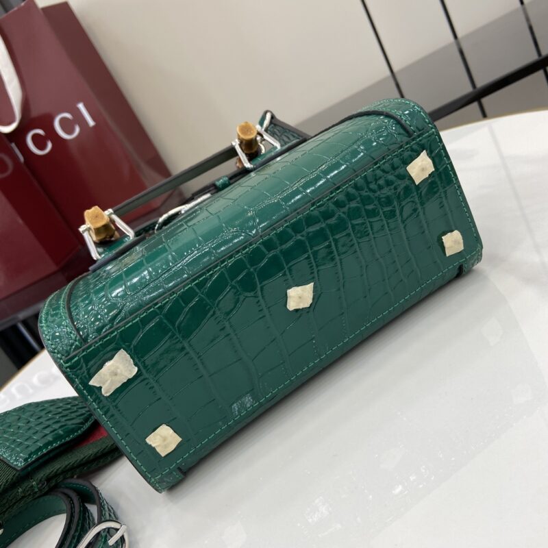 Gucci Diana Small Tote Bag Crocodile Embossed Leather - Image 4