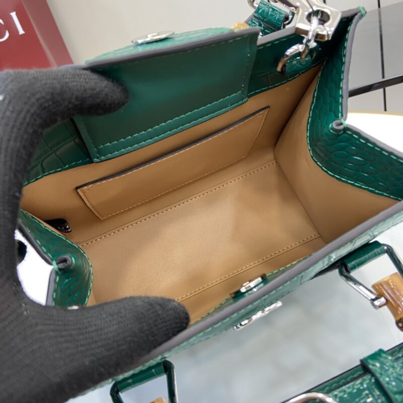Gucci Diana Small Tote Bag Crocodile Embossed Leather - Image 7