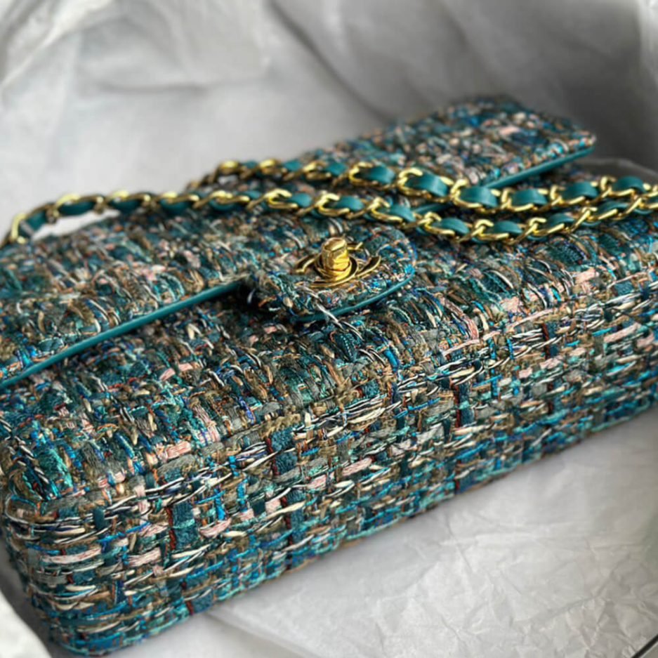 Chanel Tweed Medium Classic Flap Bag - Image 3