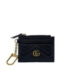 Gucci Black GG Marmont Keychain Card Holder