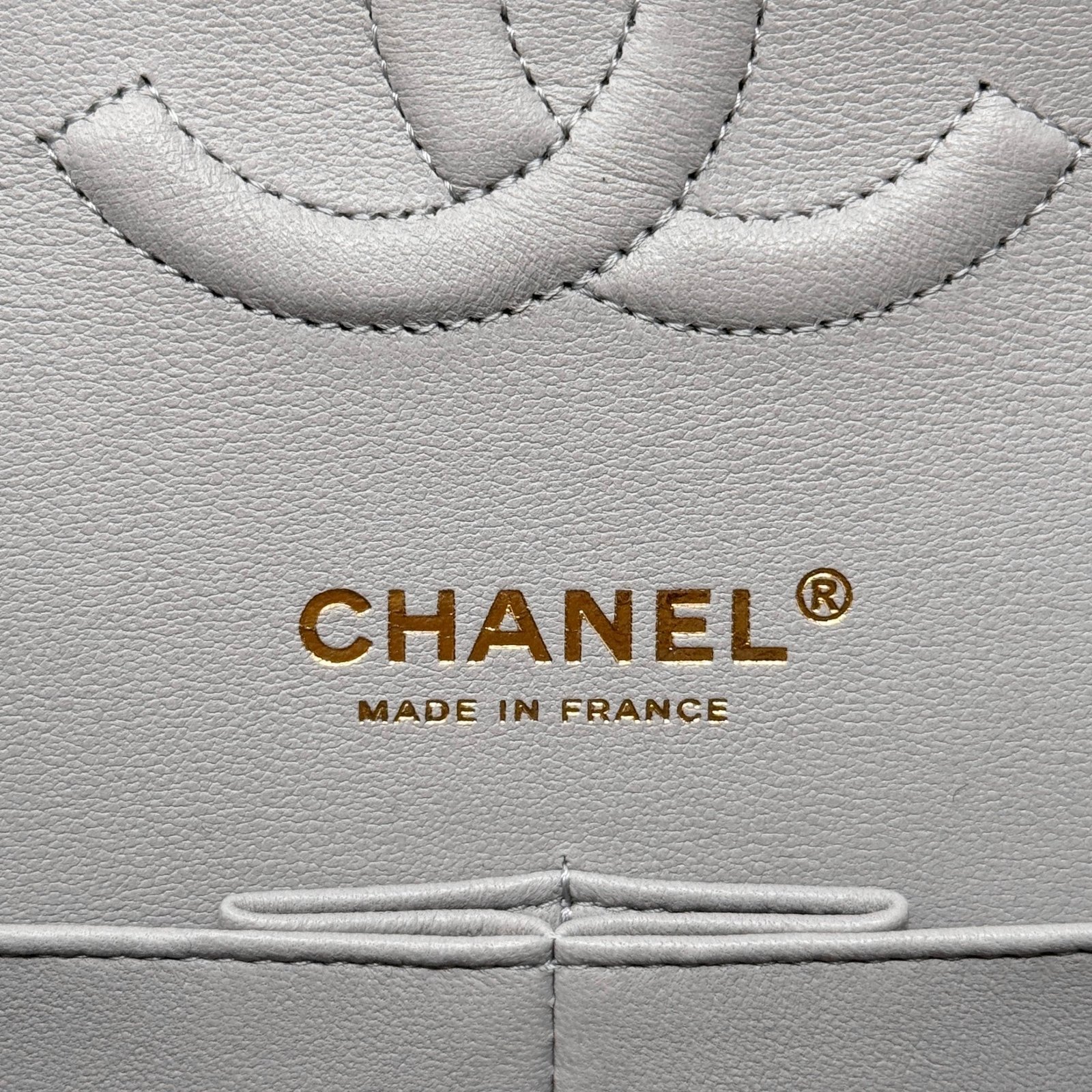 Chanel Grey Lambskin Medium Classic Flap - Image 15