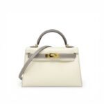 Hermes Nata/Gris Ashphlat Epsom Mini Kelly