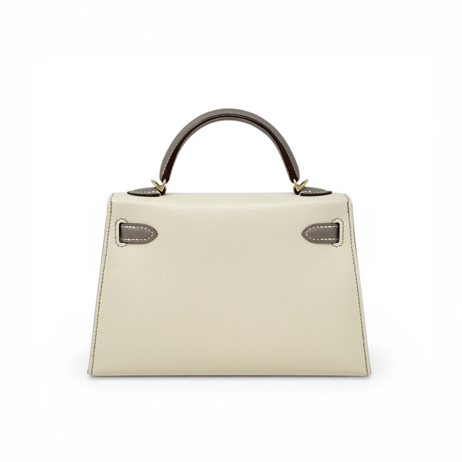 Hermes Nata/Gris Ashphlat Epsom Mini Kelly - Image 3