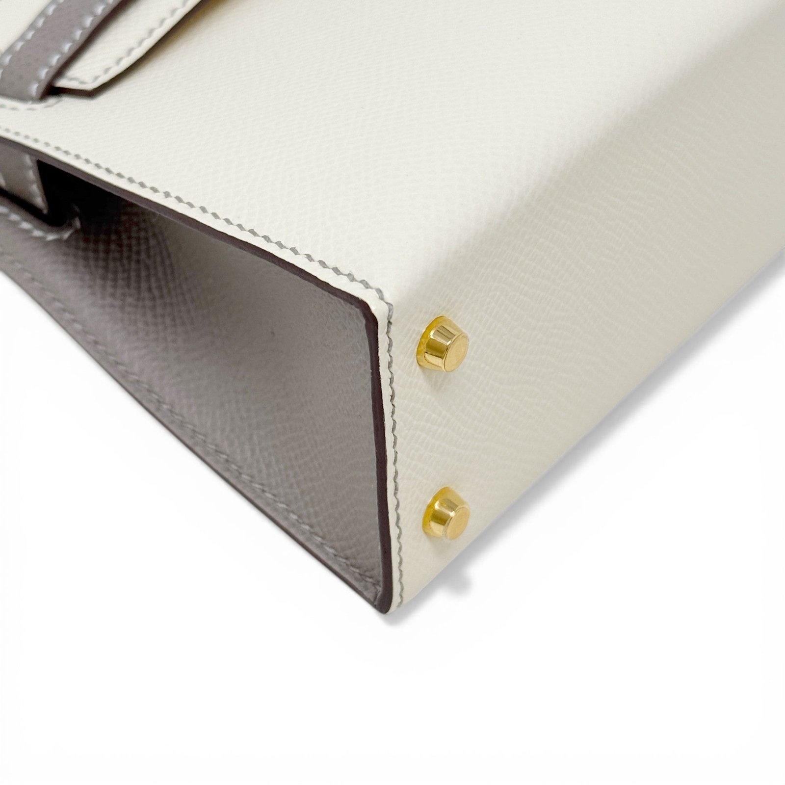Hermes Nata/Gris Ashphlat Epsom Mini Kelly - Image 7