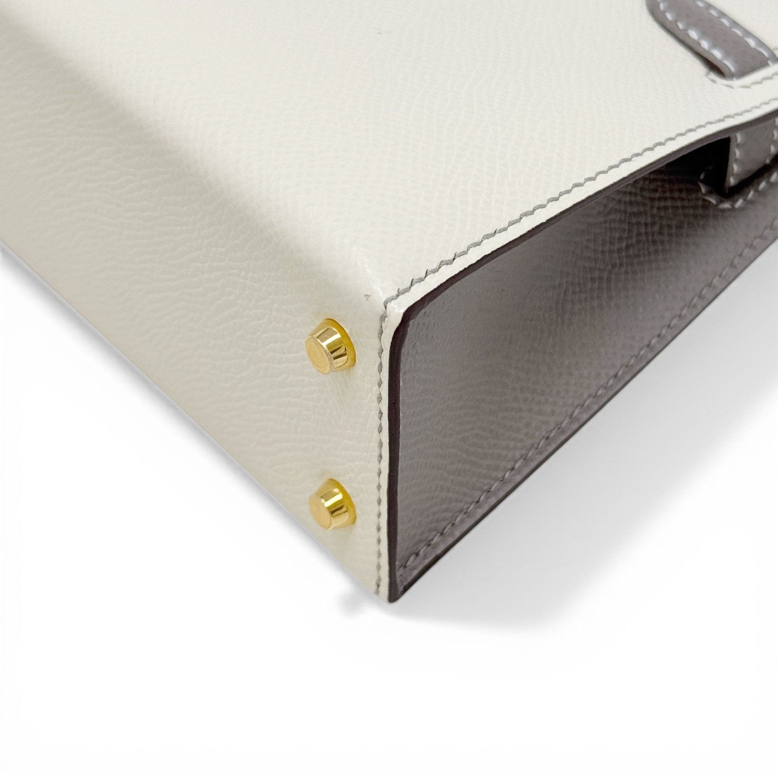 Hermes Nata/Gris Ashphlat Epsom Mini Kelly - Image 8
