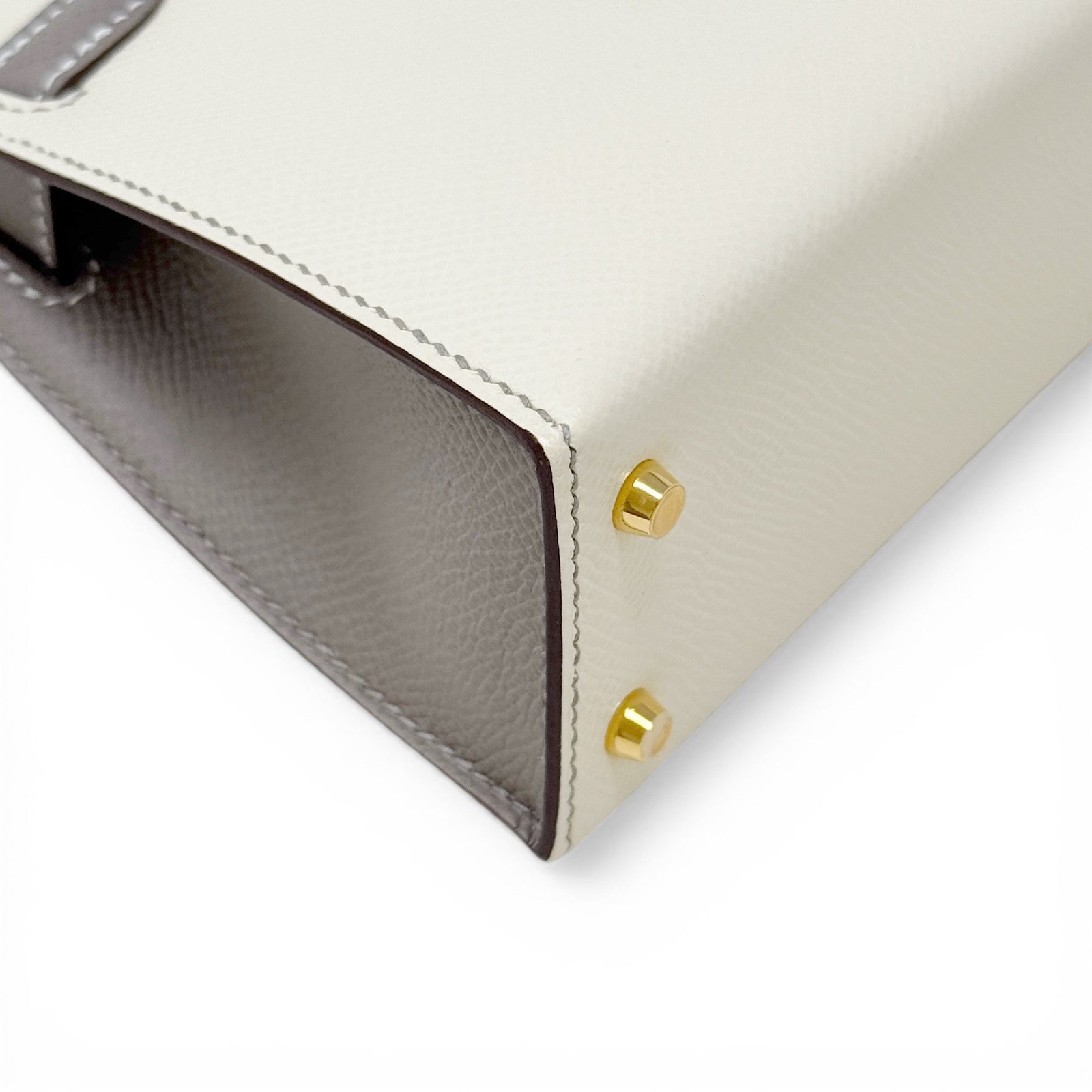 Hermes Nata/Gris Ashphlat Epsom Mini Kelly - Image 9