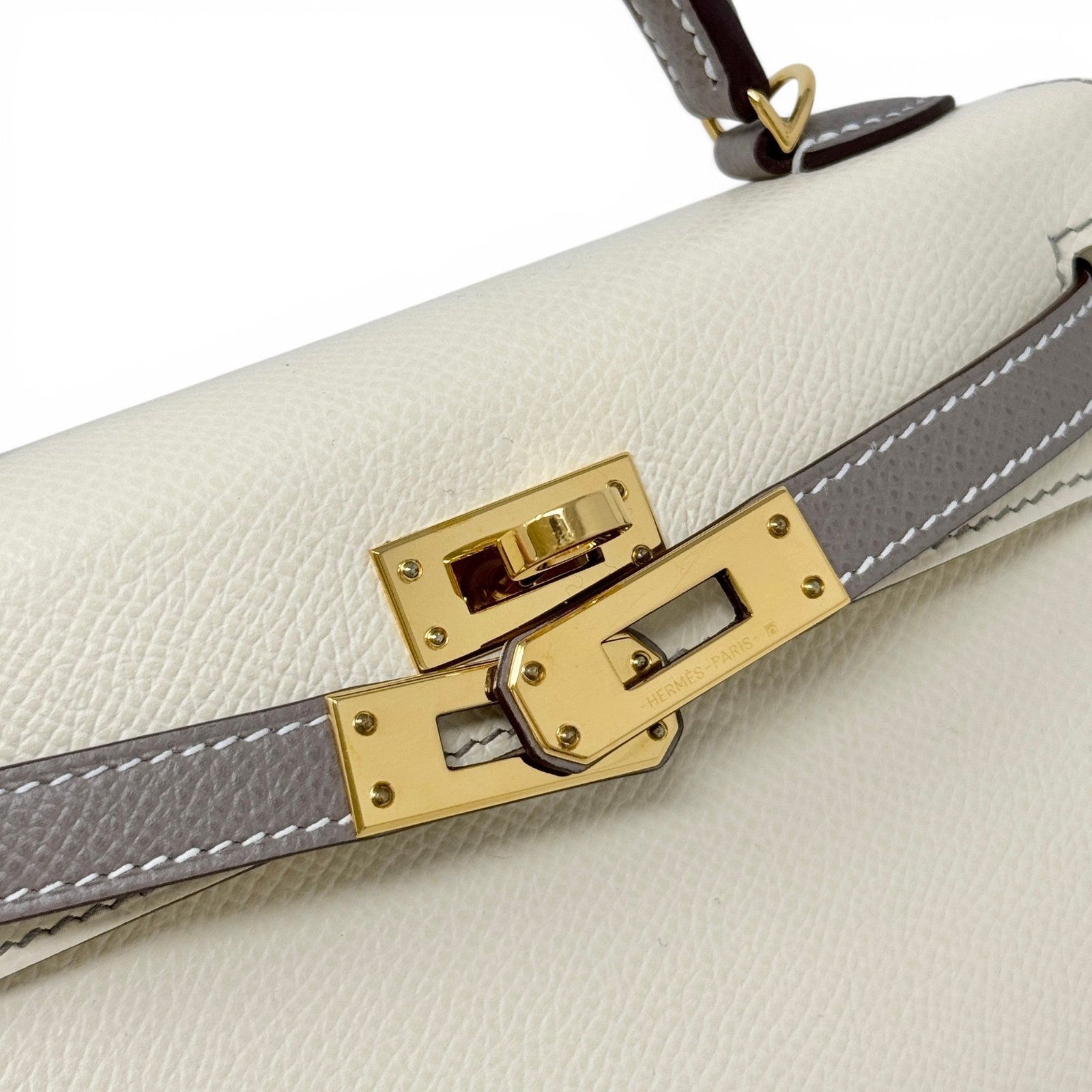 Hermes Nata/Gris Ashphlat Epsom Mini Kelly - Image 11