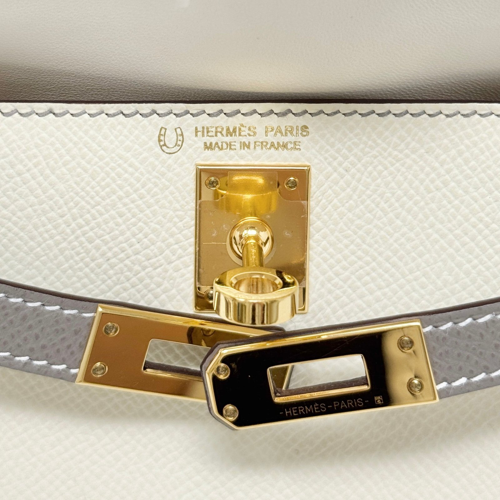 Hermes Nata/Gris Ashphlat Epsom Mini Kelly - Image 12