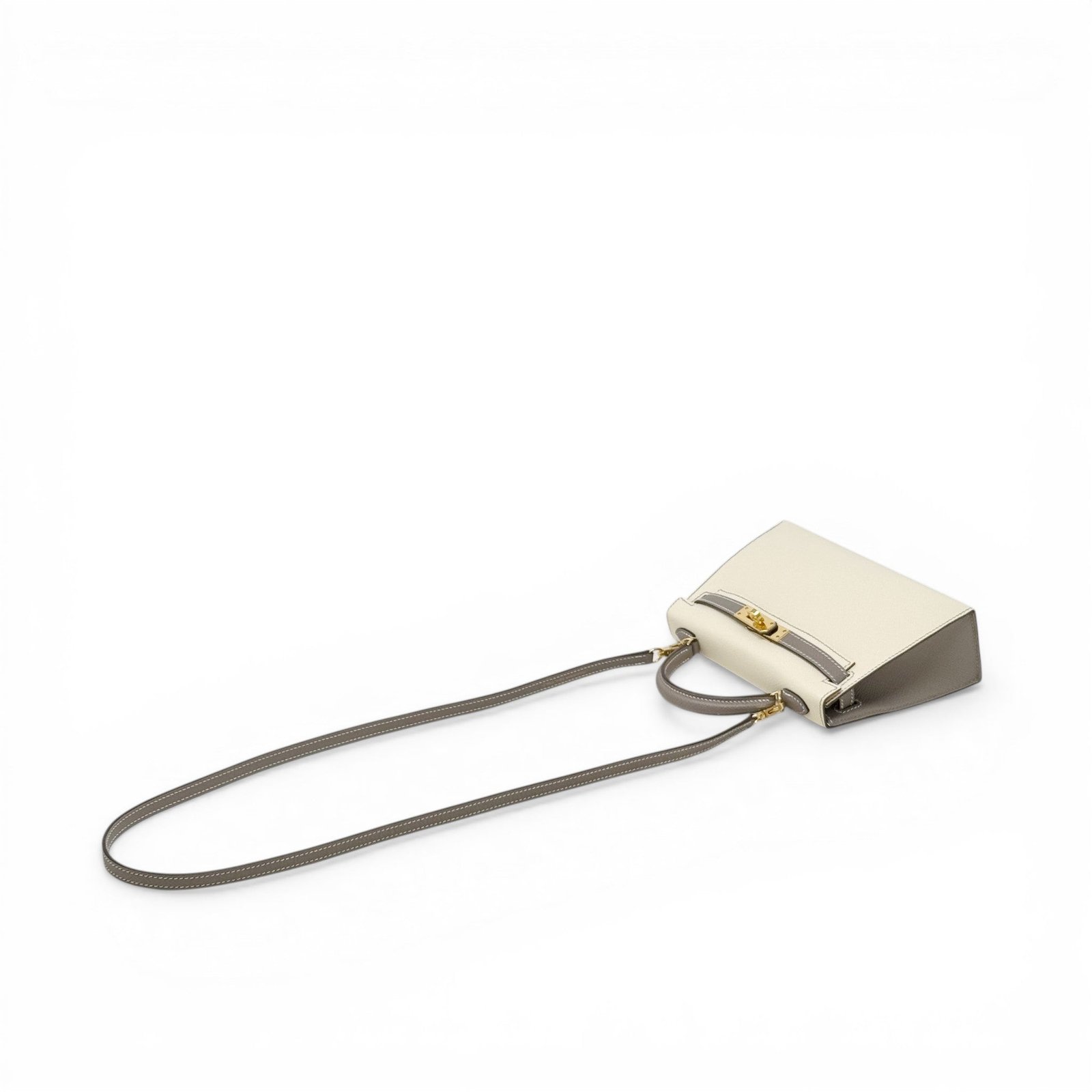 Hermes Nata/Gris Ashphlat Epsom Mini Kelly - Image 14
