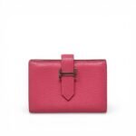 Hermes Rose Azalee Chevre Mini Bearn Wallet