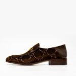 Gucci Brown Velvet GG Horsebit Loafers
