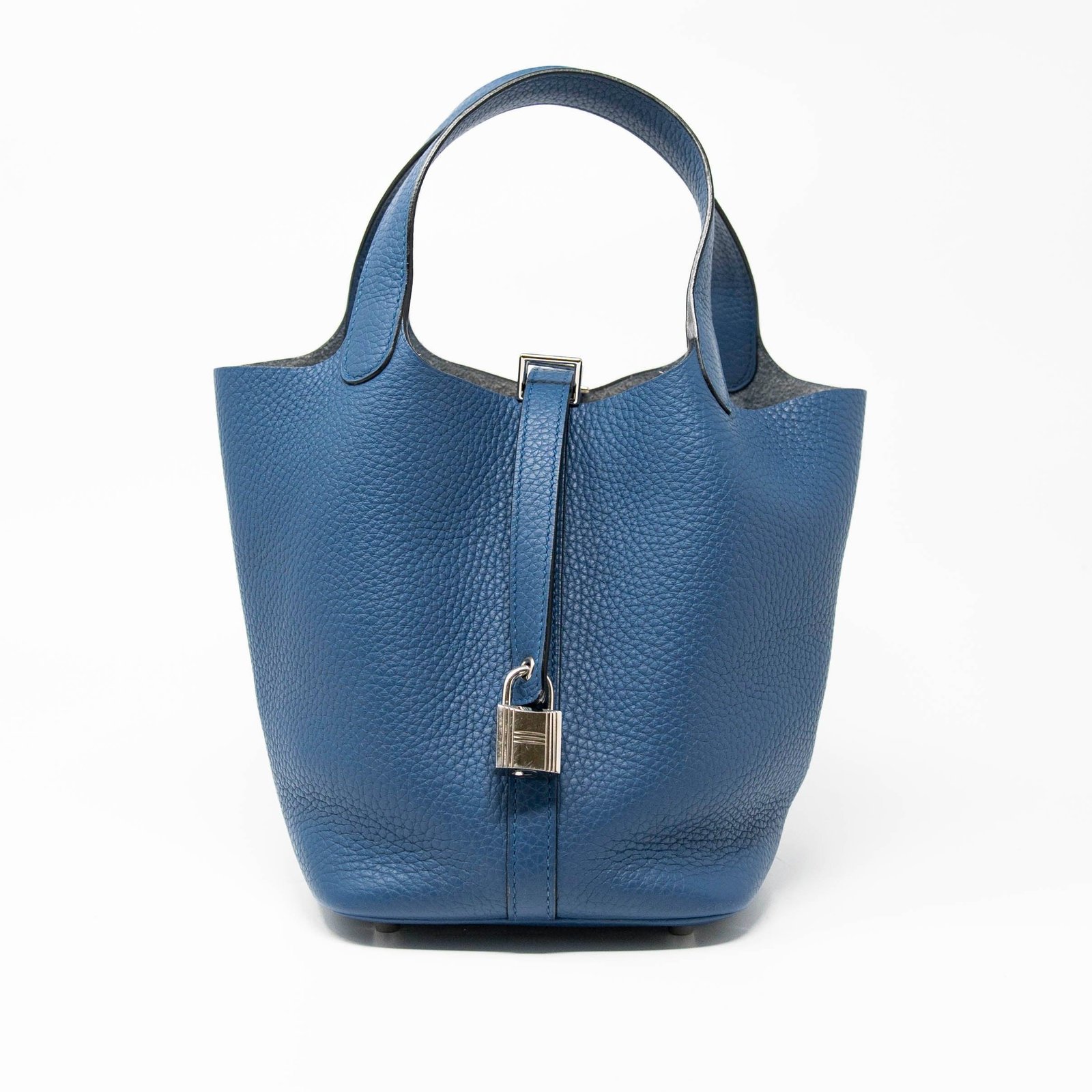 Hermes Bleu Agate Clemence Picotin 18 - Image 14