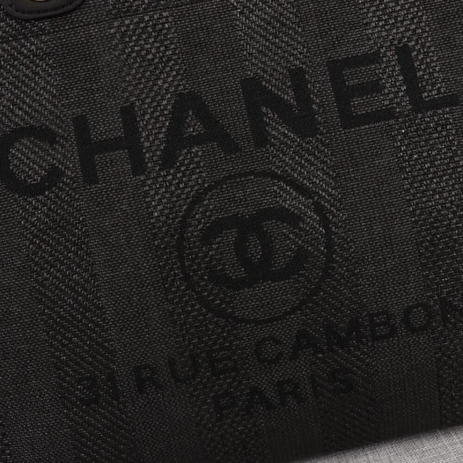 CHANEL Woven Straw Raffia Striped Medium Deauville Tote - Image 6
