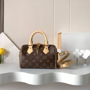 LV Speedy Bandouliere 20 monogram color with leather strap