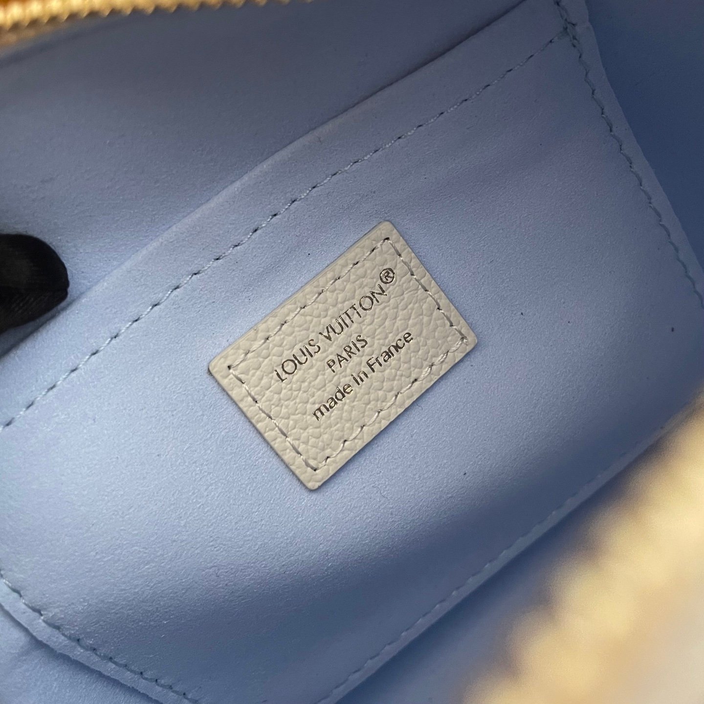 LV Speedy Bandouliere 20 Monogram Empreinte cowhide leather Milky white blue - Image 9