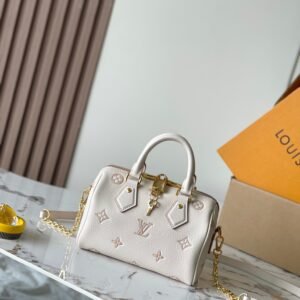 LV Speedy Bandouliere 20 Monogram Empreinte cowhide leather Eden pink