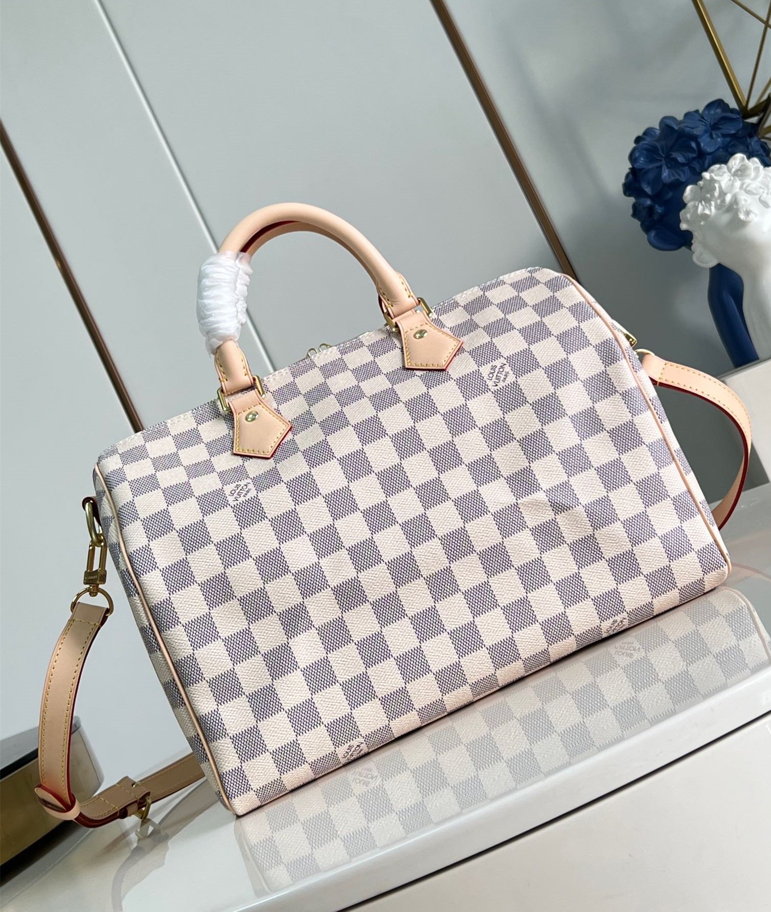 LV Speedy Bandouliere 30 Handbag Damier Azur