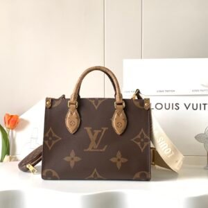 LV Onthego PM Monogram Reverse Two-tone with Wide Strap