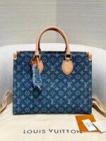 LV OnTheGo Denim Monogram Blue PM MM