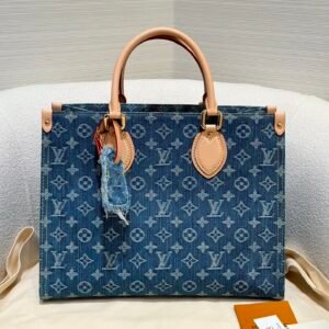 LV OnTheGo Denim Monogram Blue PM MM