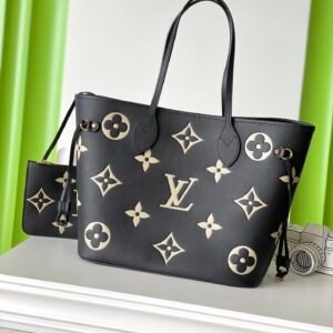 LV Neverfull MM Monogram Empreinte Cowhide two-tone