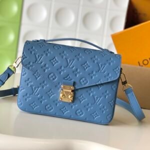 LV Pochette Metis Monogram Empreinte Cowhide Blue color