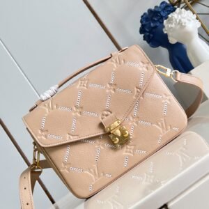 LV Pochette Metis Handbag Monogram Empreinte Cowhide Pink