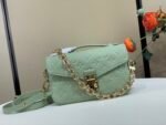 LV Pochette Metis East West Monogram Empreinte Cowhide Minty color