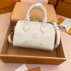 LV Speedy Bandouliere 20 Monogram Empreinte cowhide leather Milky white green