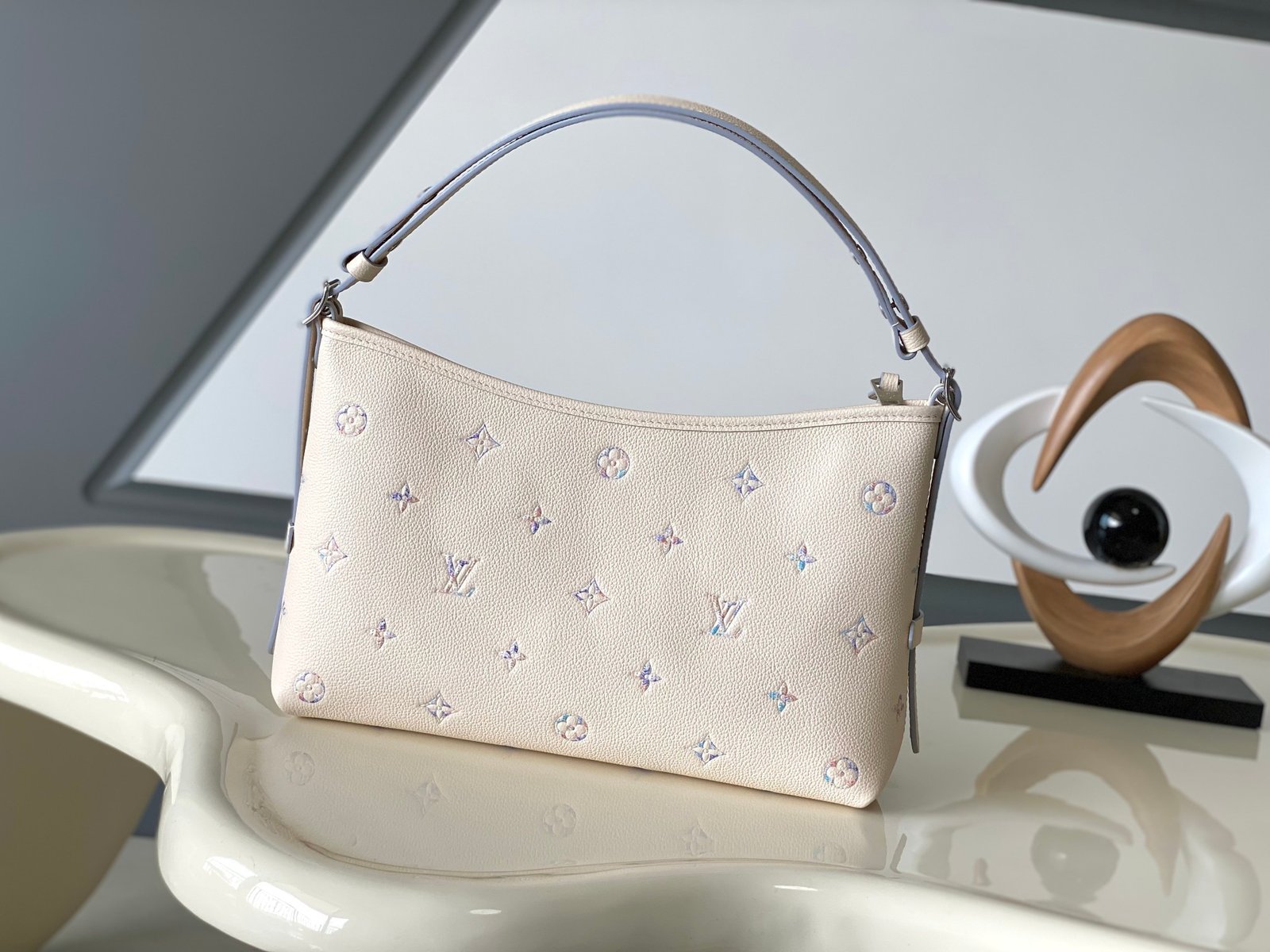 LV CARRYALL EAST WEST Monogram Empreinte white and purple - Image 8