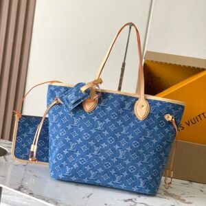 LV Neverfull MM Denim Blue