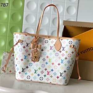 LV x TM Neverfull MM White Monogram