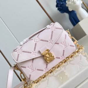 LV Pochette Metis East West Monogram Empreinte Couture Cowhide Pink Color