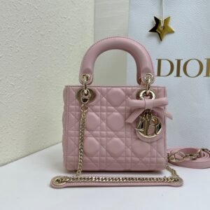 Lady Dior Bag with Bow Charm Mini Size Lambskin multiple colors