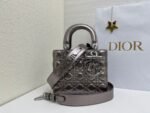 Lady Dior Bag with Bow Charm Small Size Lambskin Silver Colors