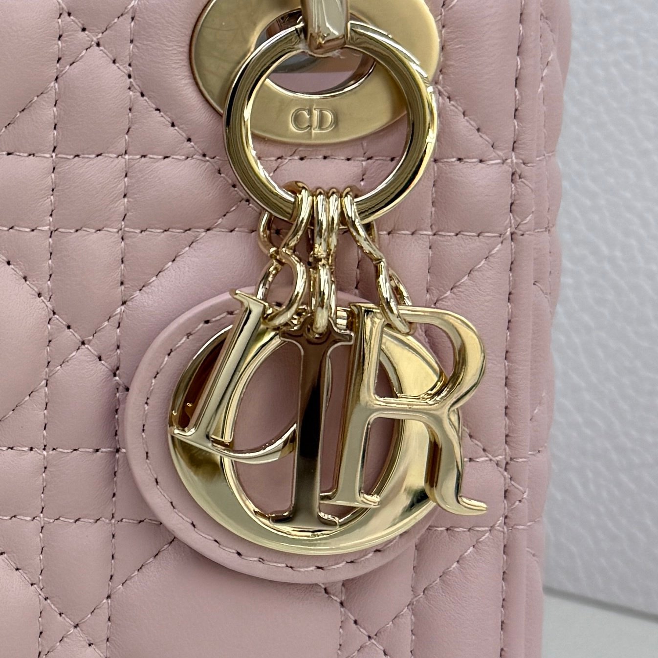 Lady Dior Bag Mini Size Lambskin pink Color - Image 6