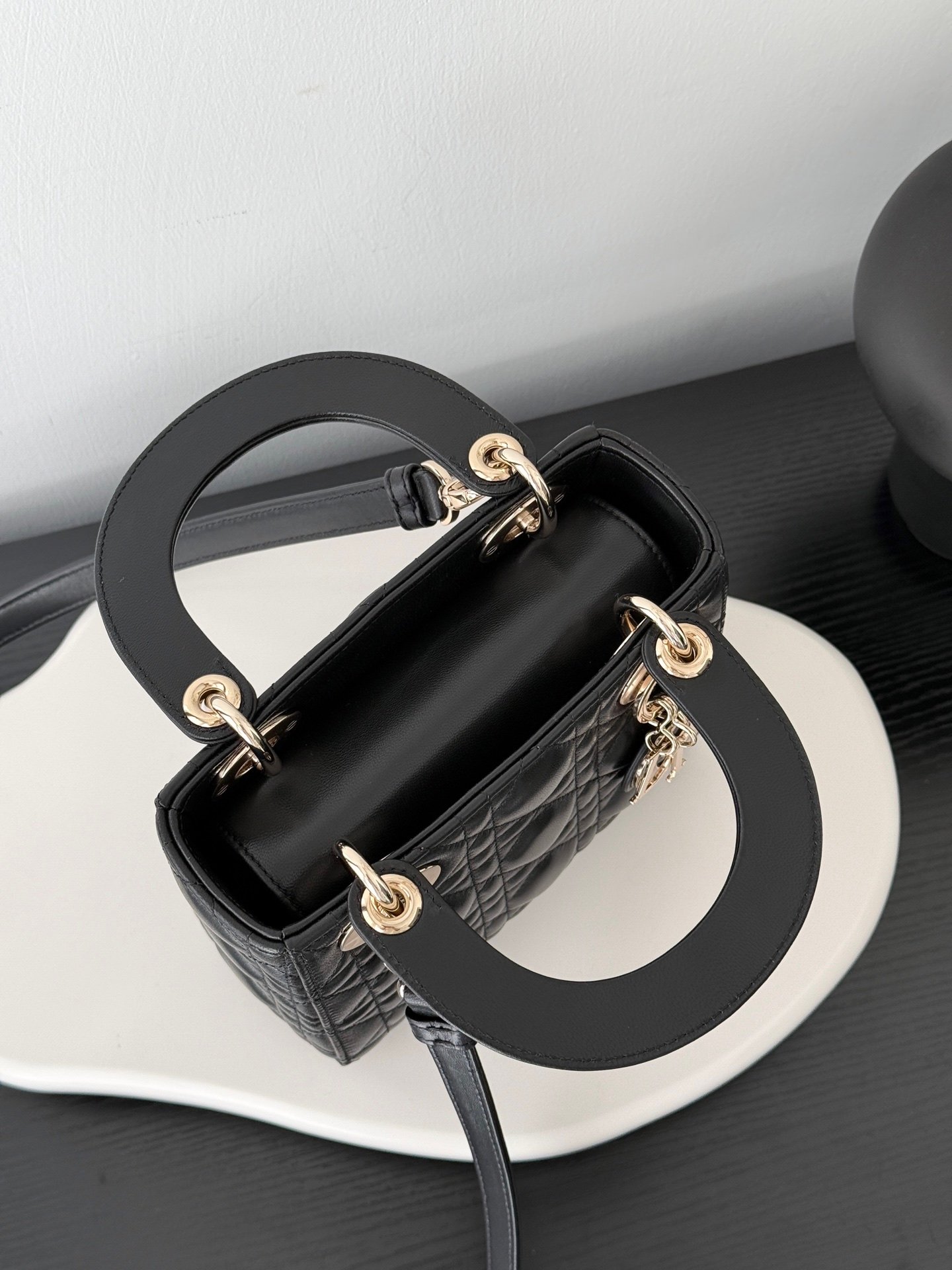 Lady Dior Bag Mini Size Lambskin Black Color - Image 6