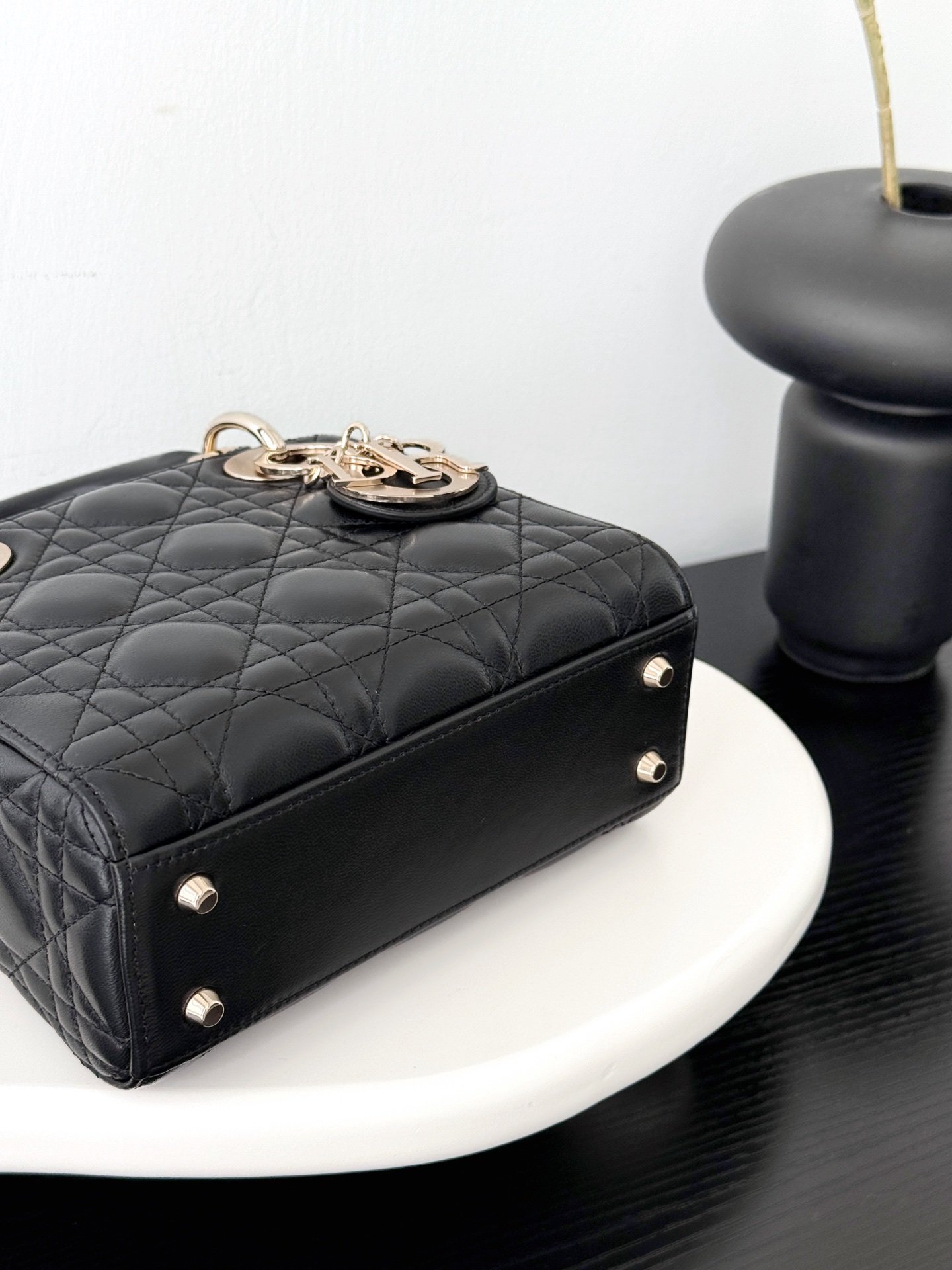 Lady Dior Bag Mini Size Lambskin Black Color - Image 3